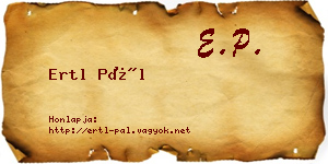 Ertl Pál névjegykártya